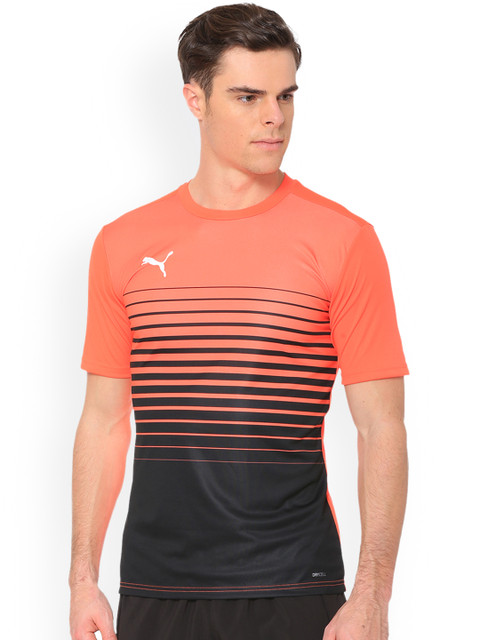 

Puma Men Multicoloured Striped Round Neck T-shirt, Multi