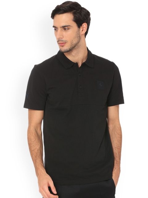 

Puma Men Black Solid Polo Collar T-shirt