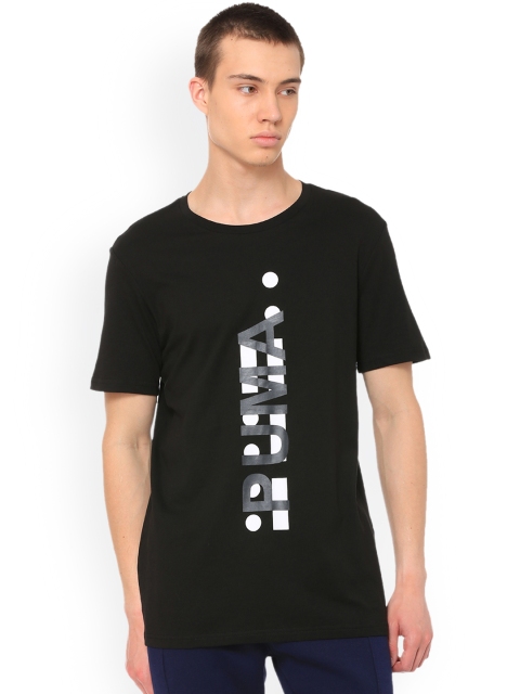 

Puma Men Black Printed Round Neck T-shirt