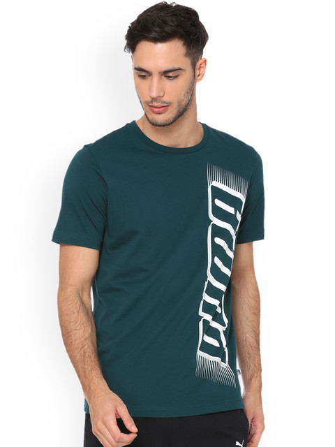 

Puma Men Green Printed Round Neck T-shirt