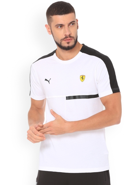 

Puma Men White Solid Round Neck T-shirt