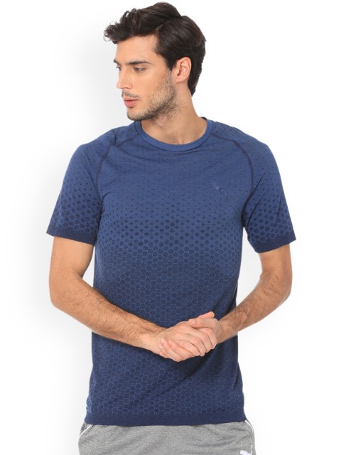 

Puma Men Navy Blue Printed Round Neck T-shirt
