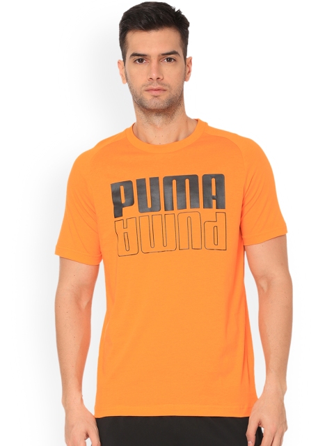 

Puma Men Orange Printed Round Neck T-shirt