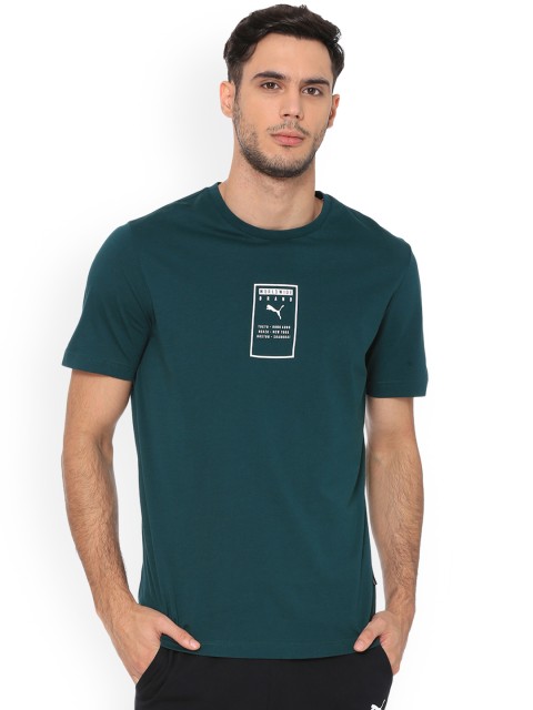 

Puma Men Green Round Neck T-shirt