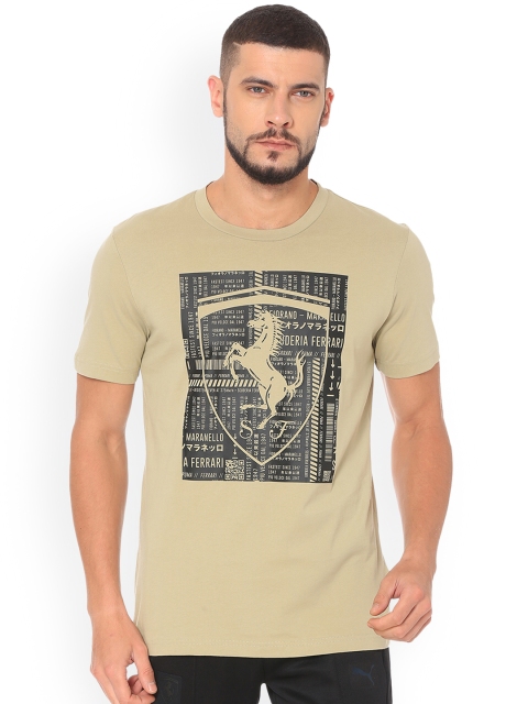 

Puma Men Beige Printed Round Neck T-shirt