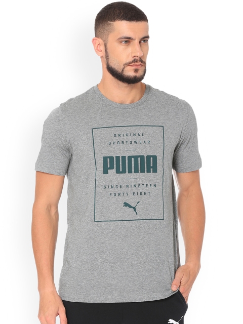 

Puma Men Grey Printed Round Neck T-shirt