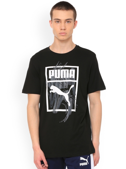 

Puma Men Black Printed Round Neck T-shirt