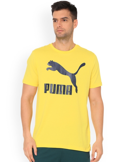 

Puma Men Yellow Printed Round Neck T-shirt