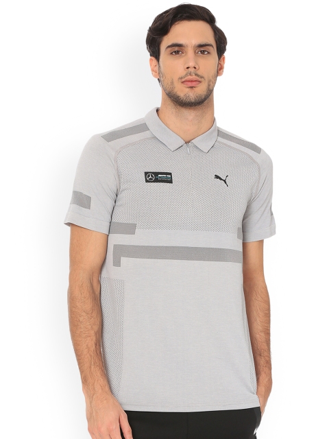 

Puma Men Grey Printed Polo Collar T-shirt