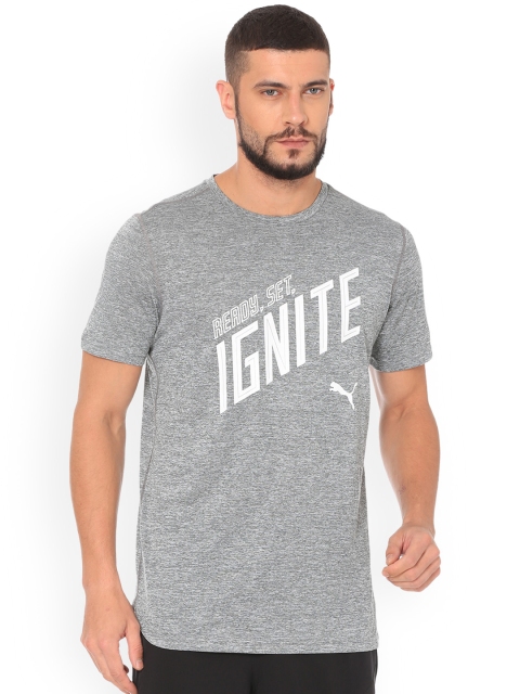 

Puma Men Grey Printed Round Neck T-shirt