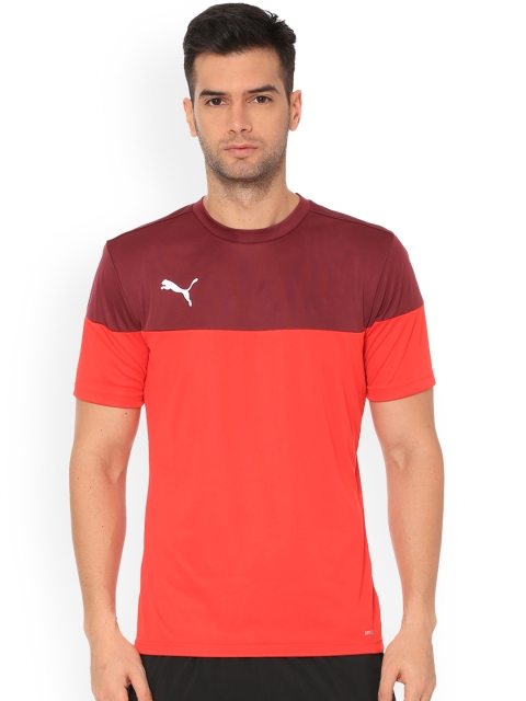 

Puma Men Red Colourblocked Round Neck T-shirt