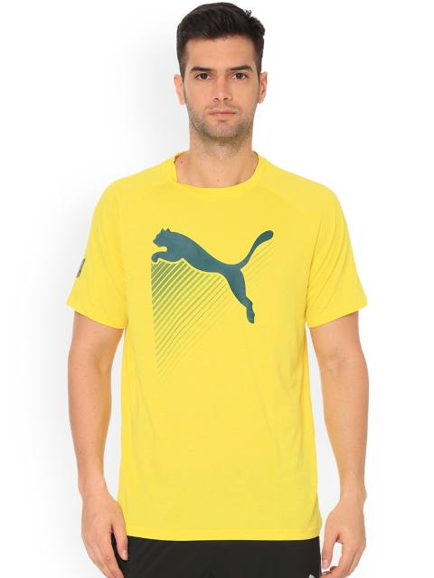 

Puma Men Yellow Printed Round Neck T-shirt