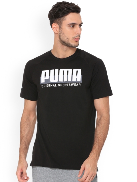 

Puma Men Black Printed Round Neck T-shirt