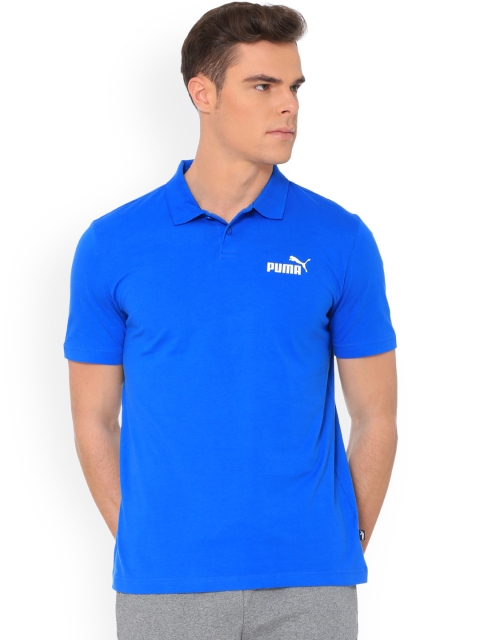 

Puma Men Blue Solid Polo Collar T-shirt