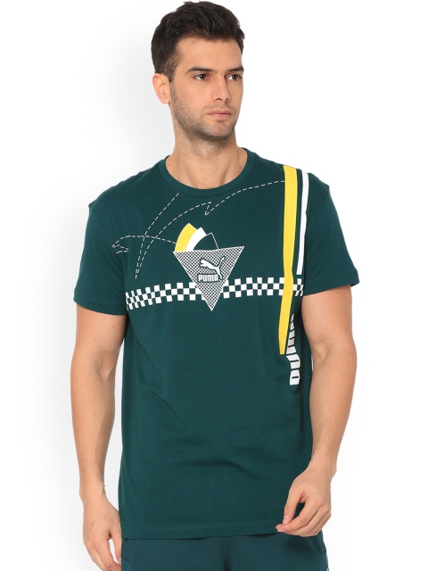 

Puma Men Green Printed Round Neck T-shirt