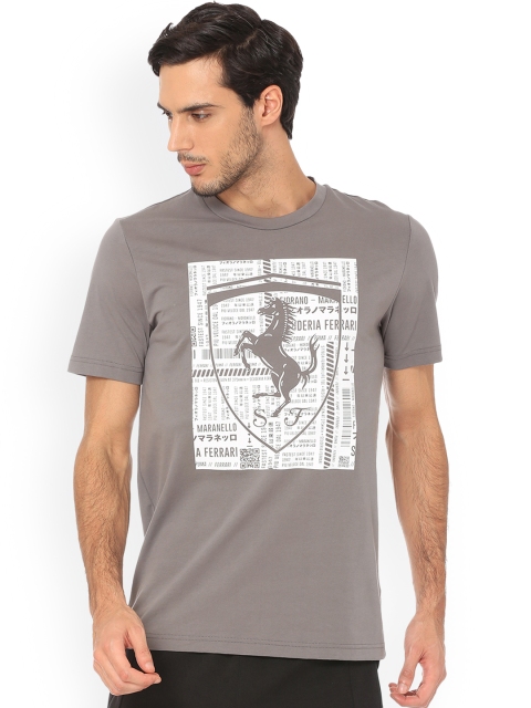 

Puma Men Grey Printed Round Neck T-shirt