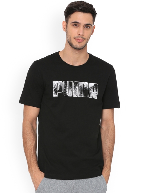 

Puma Men Black Printed Round Neck T-shirt