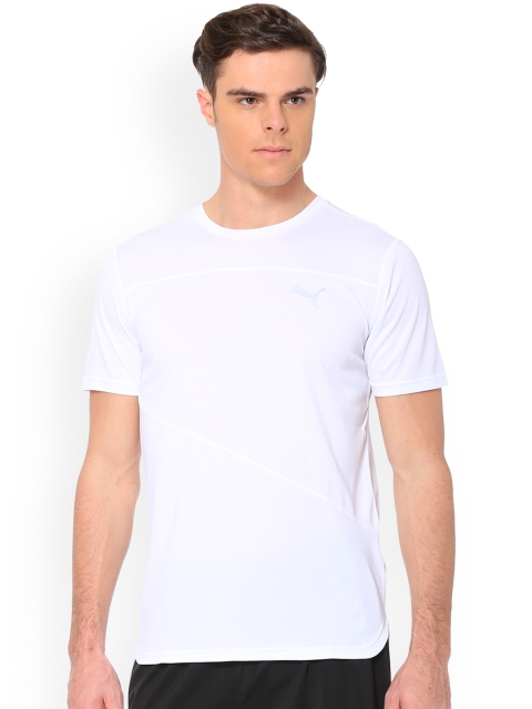 

Puma Men White Solid Round Neck T-shirt