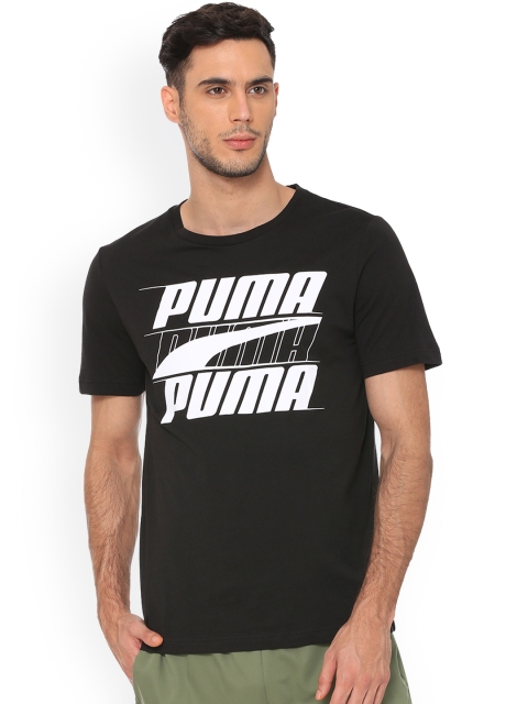 

Puma Men Black Printed Round Neck T-shirt