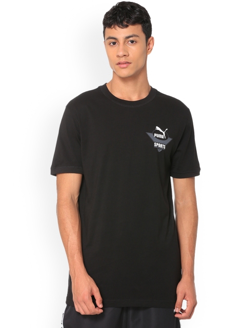 

Puma Men Black Solid Round Neck T-shirt