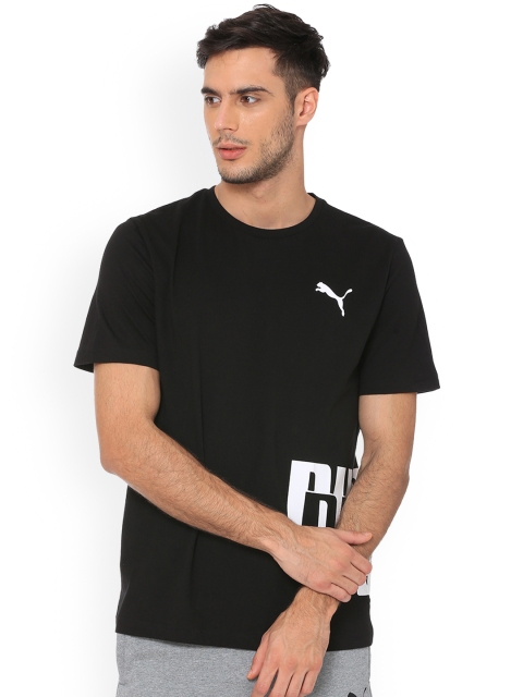 

Puma Men Black Printed Round Neck T-shirt