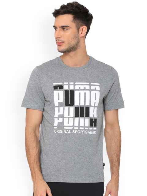 

Puma Men Grey Printed Round Neck T-shirt