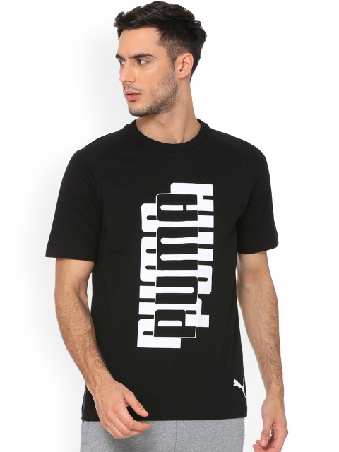 

Puma Men Black Printed Round Neck T-shirt