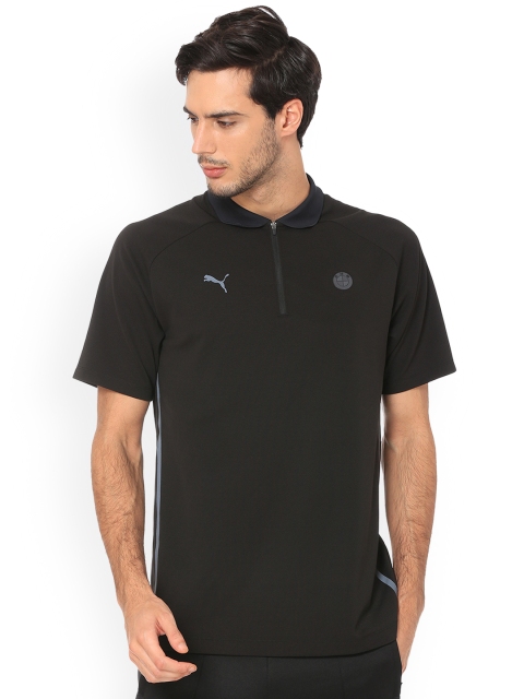 

Puma Men Black Solid Polo Collar T-shirt