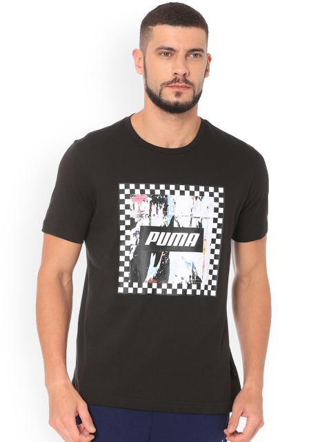 

Puma Men Black Printed Round Neck T-shirt