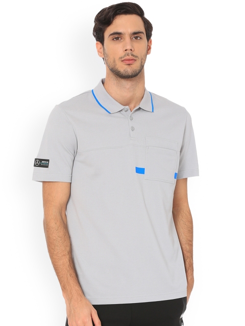 

PUMA Motorsport Men Grey Solid Polo Collar T-shirt