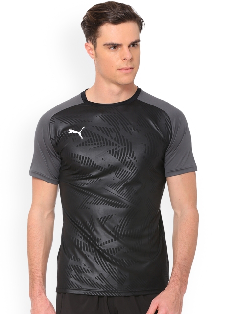

Puma Men Black Colourblocked Round Neck T-shirt