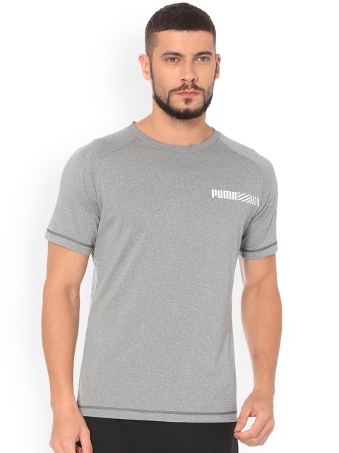 

Puma Men Grey Solid Round Neck T-shirt