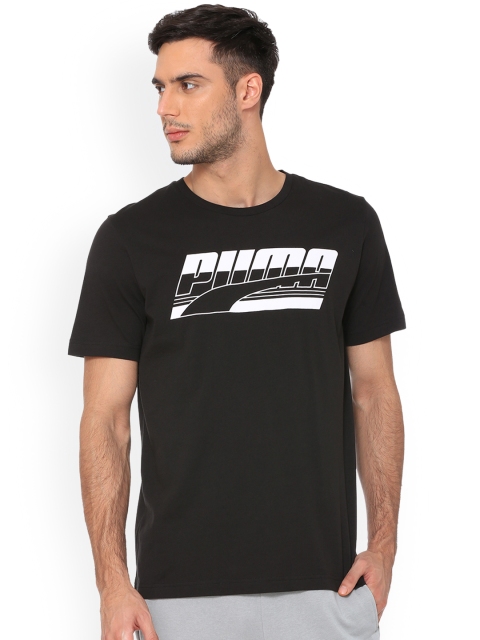 

Puma Men Black Printed Round Neck T-shirt