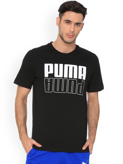 

Puma Men Black Printed Round Neck T-shirt