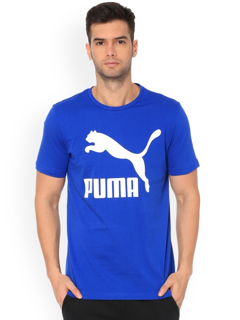

Puma Men Blue Printed Round Neck T-shirt