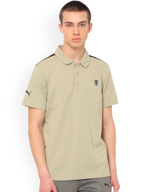 

Puma Men Grey Solid Polo Collar T-shirt