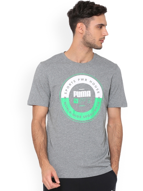 

Puma Men Grey Printed Round Neck T-shirt