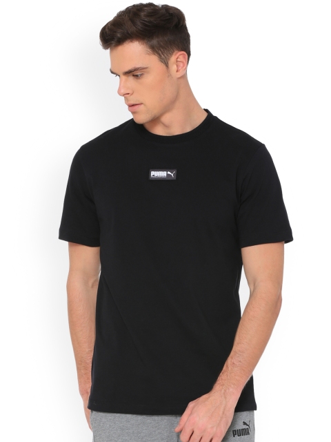 

Puma Men Black Solid Round Neck T-shirt