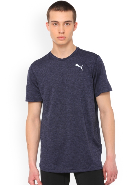 

Puma Men Navy Blue Solid Round Neck Ignite Heather T-shirt