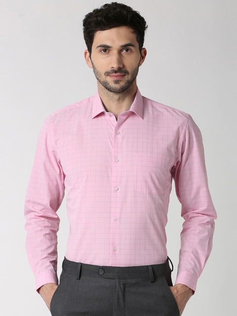 

Peter England Men Pink Regular Fit Checked Formal Shirt