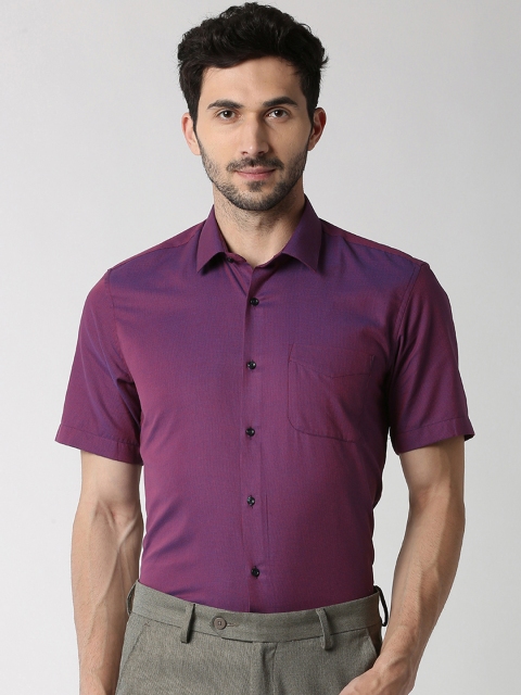 

Peter England Men Purple Regular Fit Self Design Formal Shirt