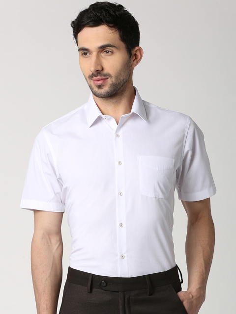 

Peter England Men White Slim Fit Solid Formal Shirt