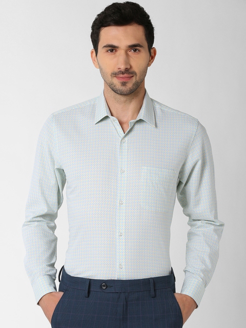 

Peter England Men Blue & Green Regular Fit Printed Casual Shirt