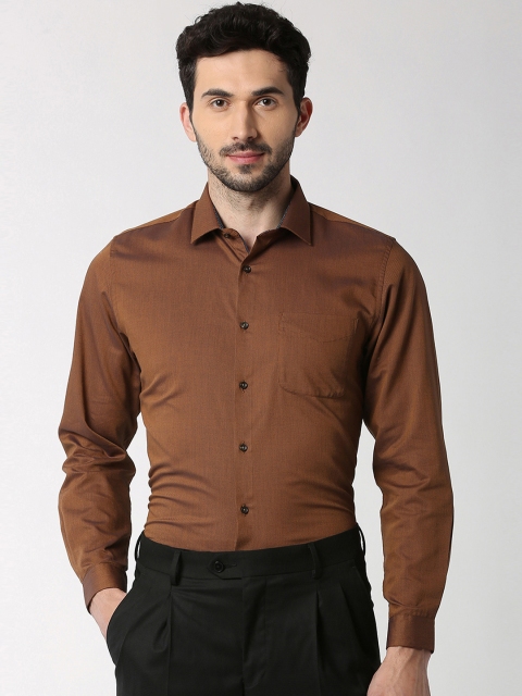

Peter England Men Brown Slim Fit Self Design Formal Shirt