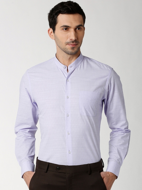 

Peter England Men Lavender Slim Fit Checked Formal Shirt