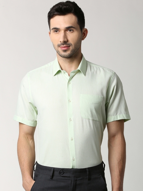 

Peter England Men Green Slim Fit Self Design Formal Shirt