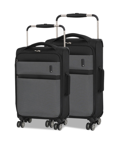 

IT Luggage Unisex Set of 2 Soft-Sided Trolley Bags, Black