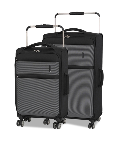 

IT Luggage Unisex Set of 2 Soft-Sided Trolley Bags, Black