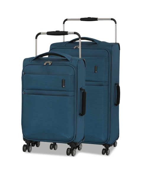 

IT Luggage Unisex Set of 2 Soft-Sided Trolley Bags, Blue