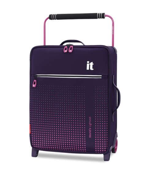 

IT Luggage Unisex Purple Soft-Sided Cabin Trolley Suitcase